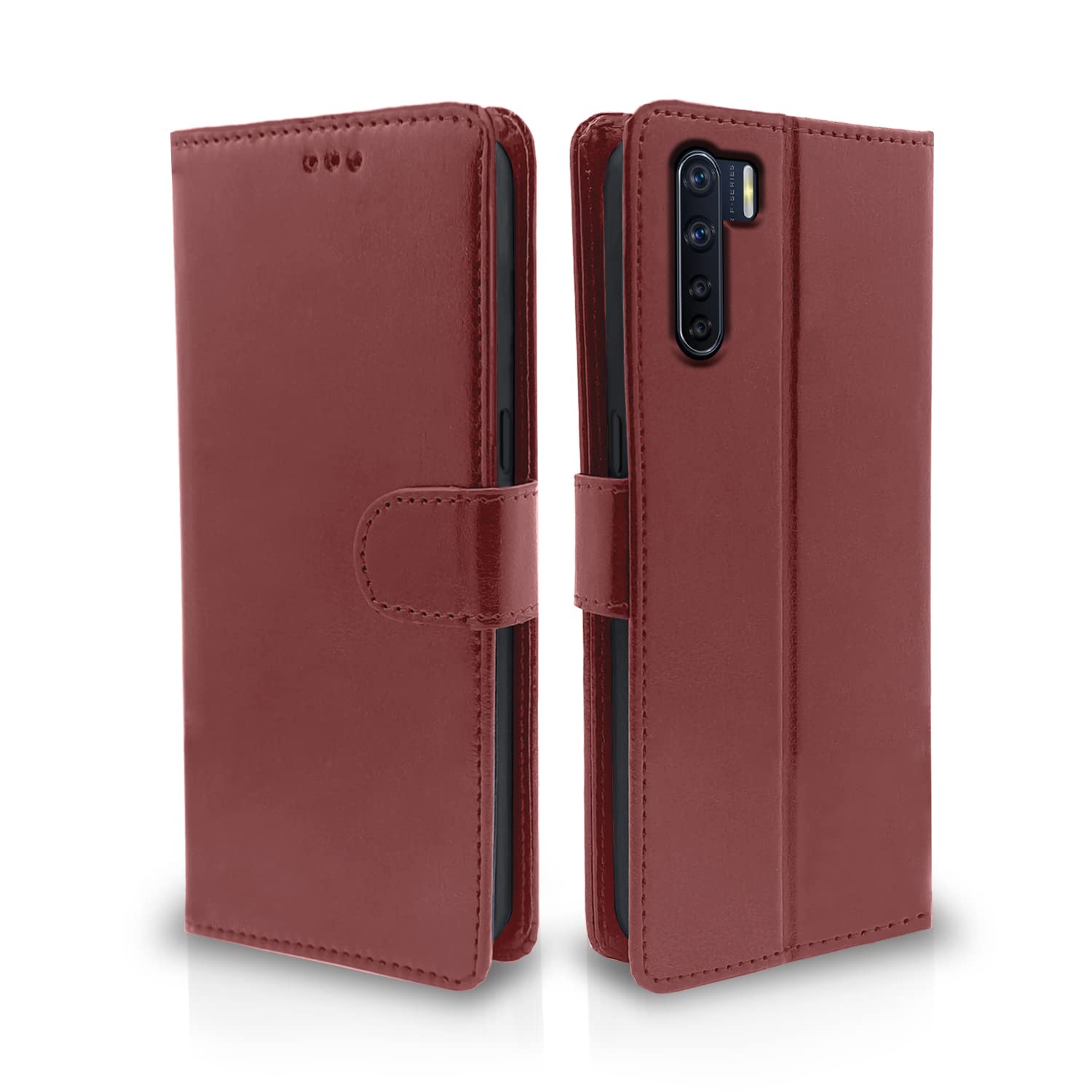 Pikkme Oppo F15 Vintage Flip Cover (Brown)