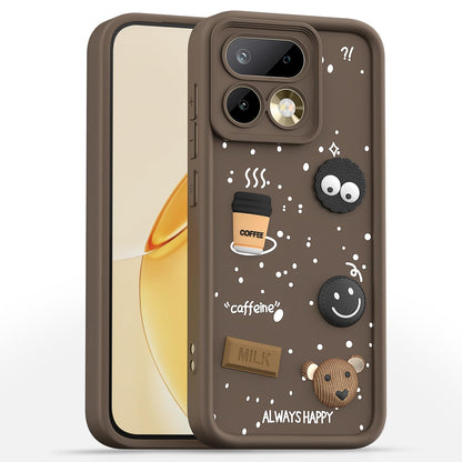 Pikkme brown Bear Coffee back cover for Realme 16 Pro 5G
