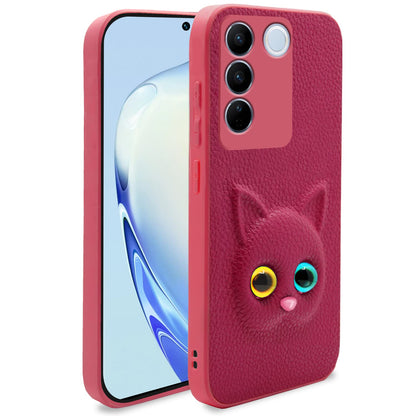 Vivo V27/V27 Pro 5G Cat mobile cover in pink by Pikkme