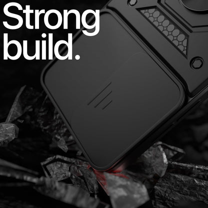 Pikkme Realme P3 5G D10 Tough Armor Back Cover (Black)