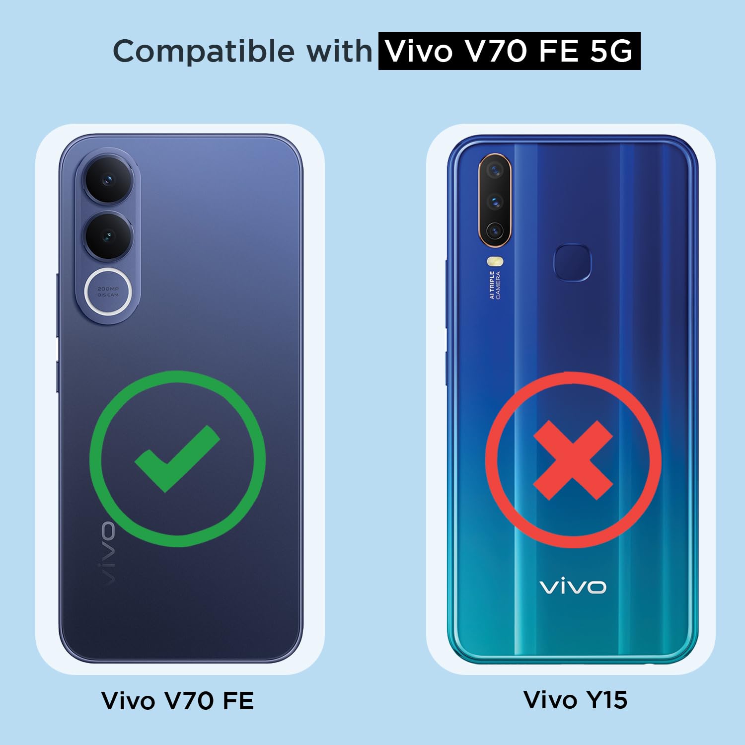 Pikkme transparent mag-safe MagSafe back cover for Vivo V70 FE 5G – photo 4