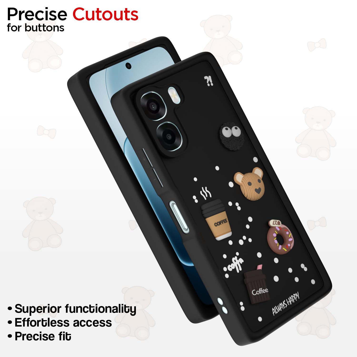 Black Silicone mobile back cover for Oppo A6X 5G/3D – Pikkme – photo 6