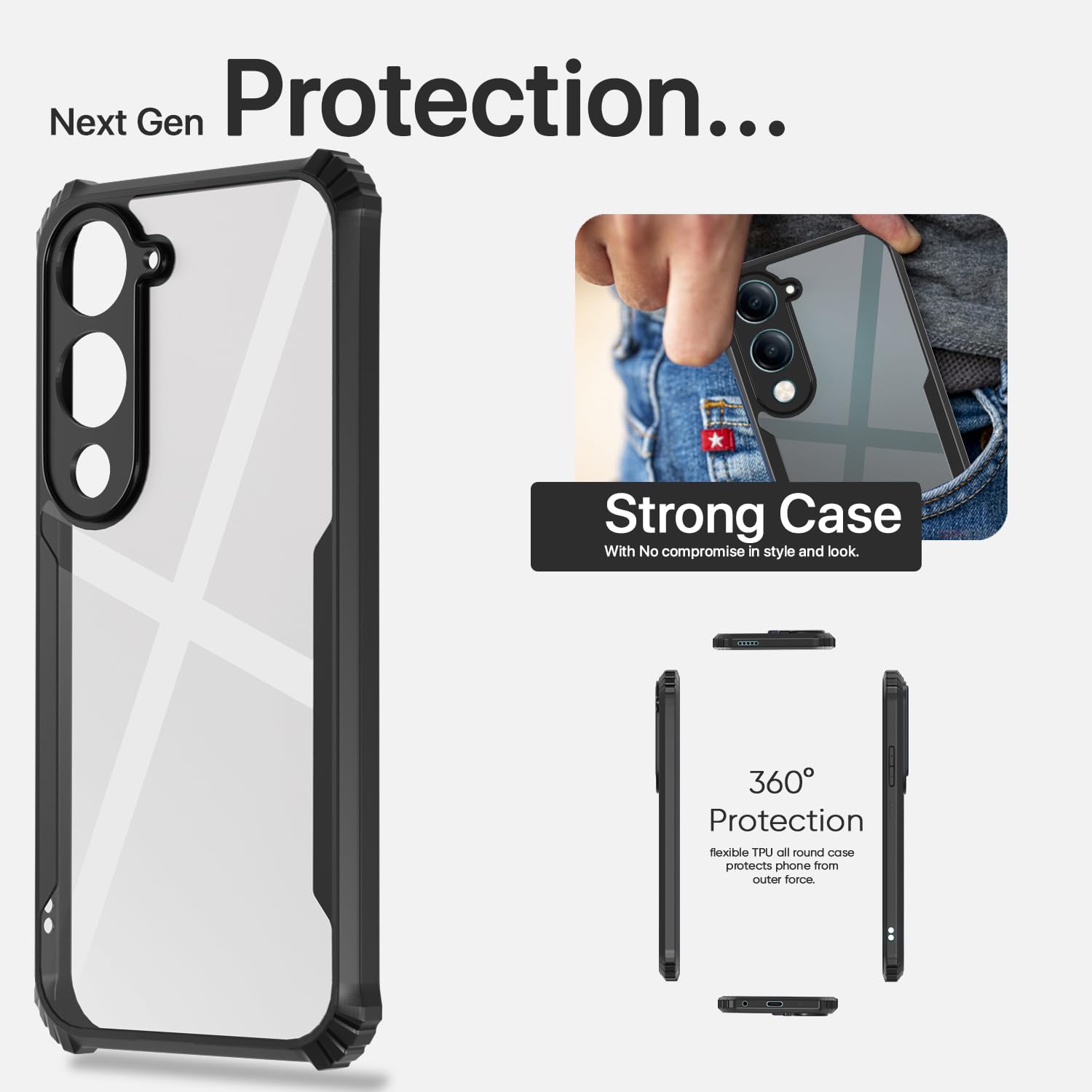 iQOO Z10 Lite 5G/Vivo T4 Lite 5G/Y19 5G/Y19e/Y04 4G/Y29s 5G Ultra Clear mobile cover in black by Pikkme – photo 7