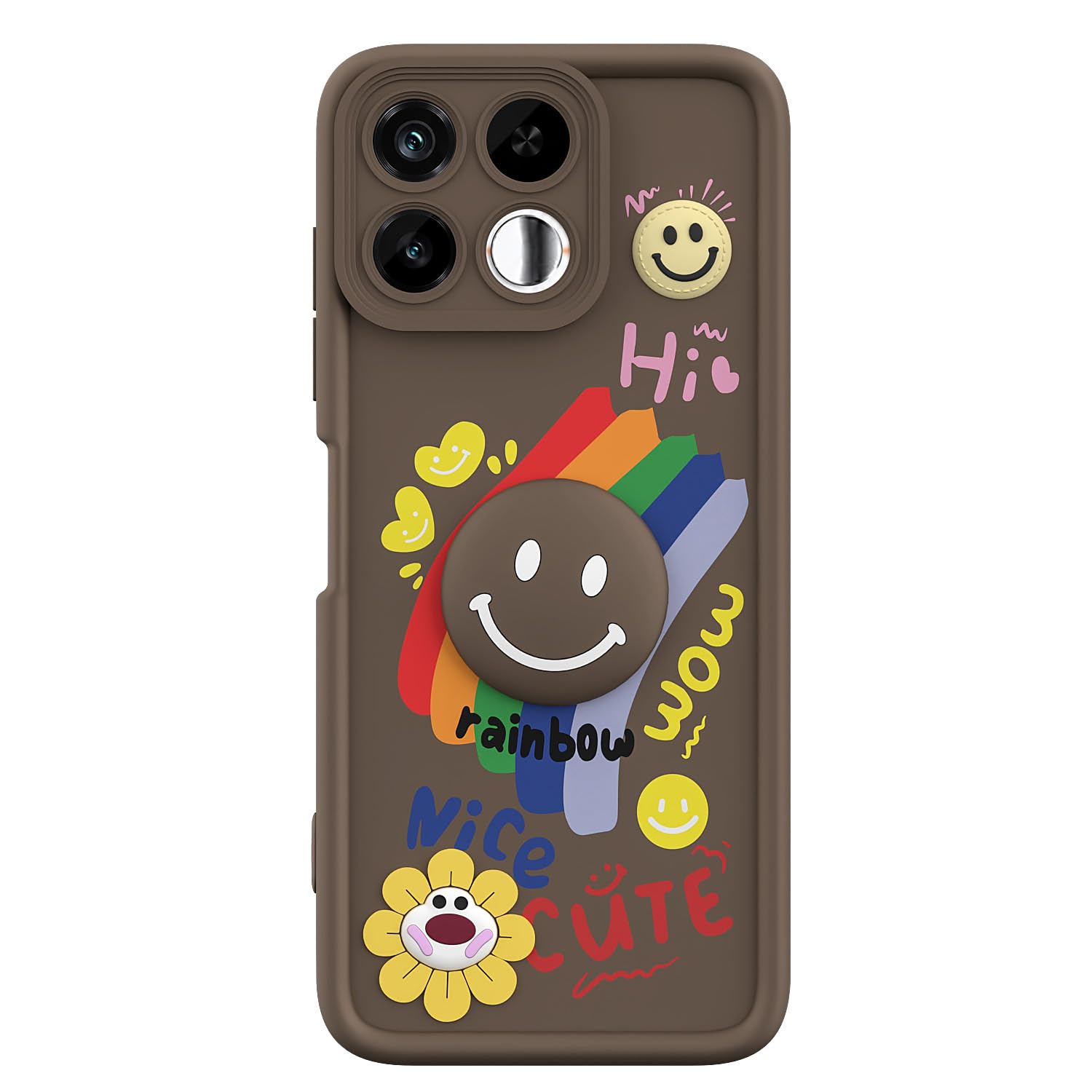 Realme 16T 5G Smile Rainbow back cover in brown by Pikkme – photo 7