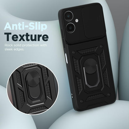 Pikkme Samsung Galaxy F06 5G / M06 5G D10 Tough Armor Back Cover (Black)
