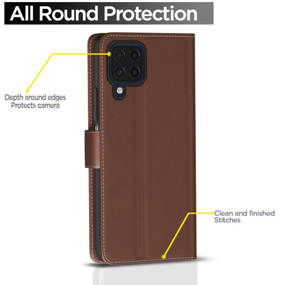 Pikkme Samsung M32 4G/M32 Prime/F22 4G tan mobile flip cover – photo 4
