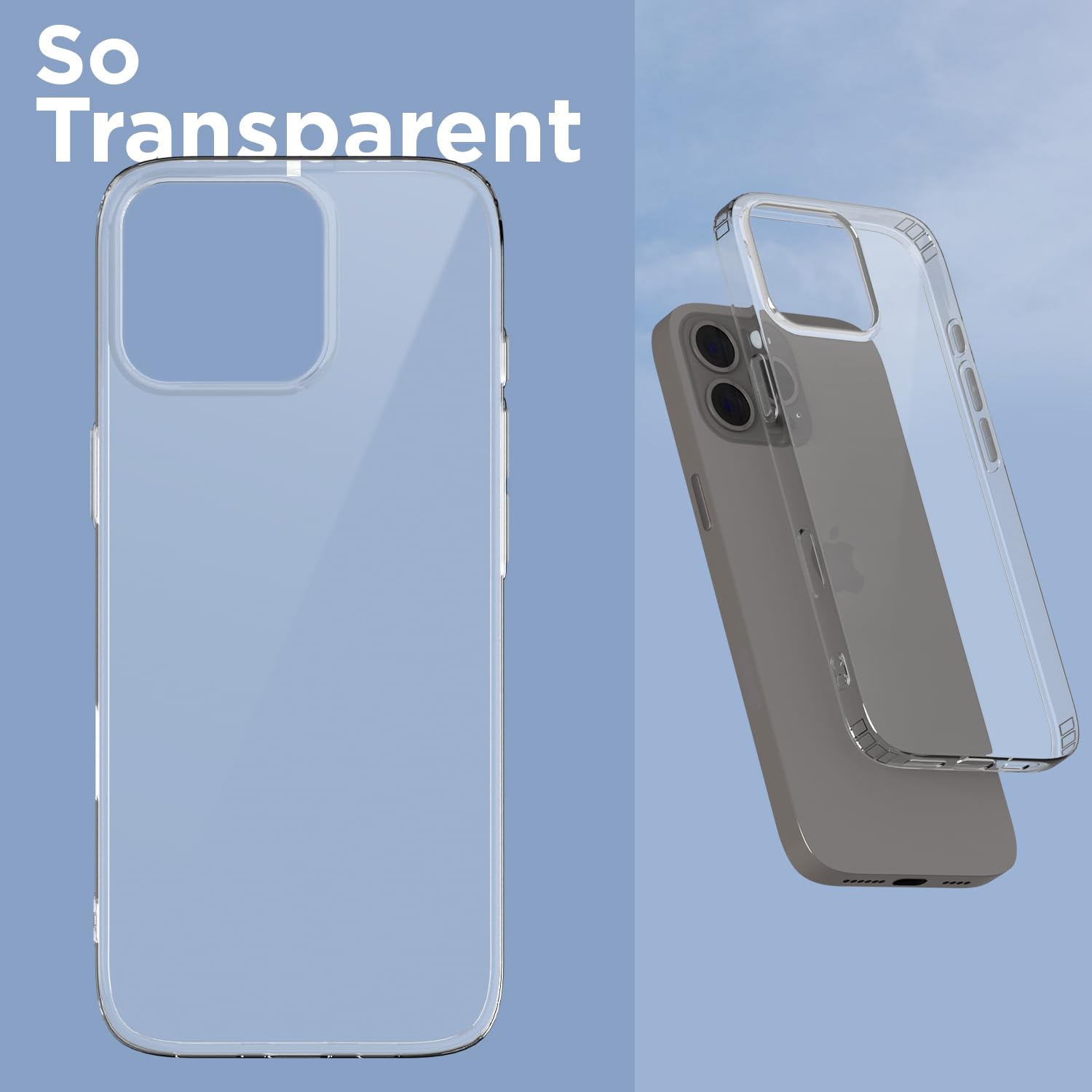 Pikkme iPhone 16 Pro Max Trans 2 mm Soft TPU Shockproof Back Cover (Transparent)