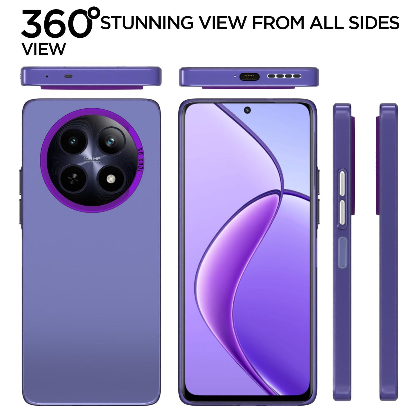 Pikkme Realme 12 5G So Cool Matte Finish Back Cover (Purple)