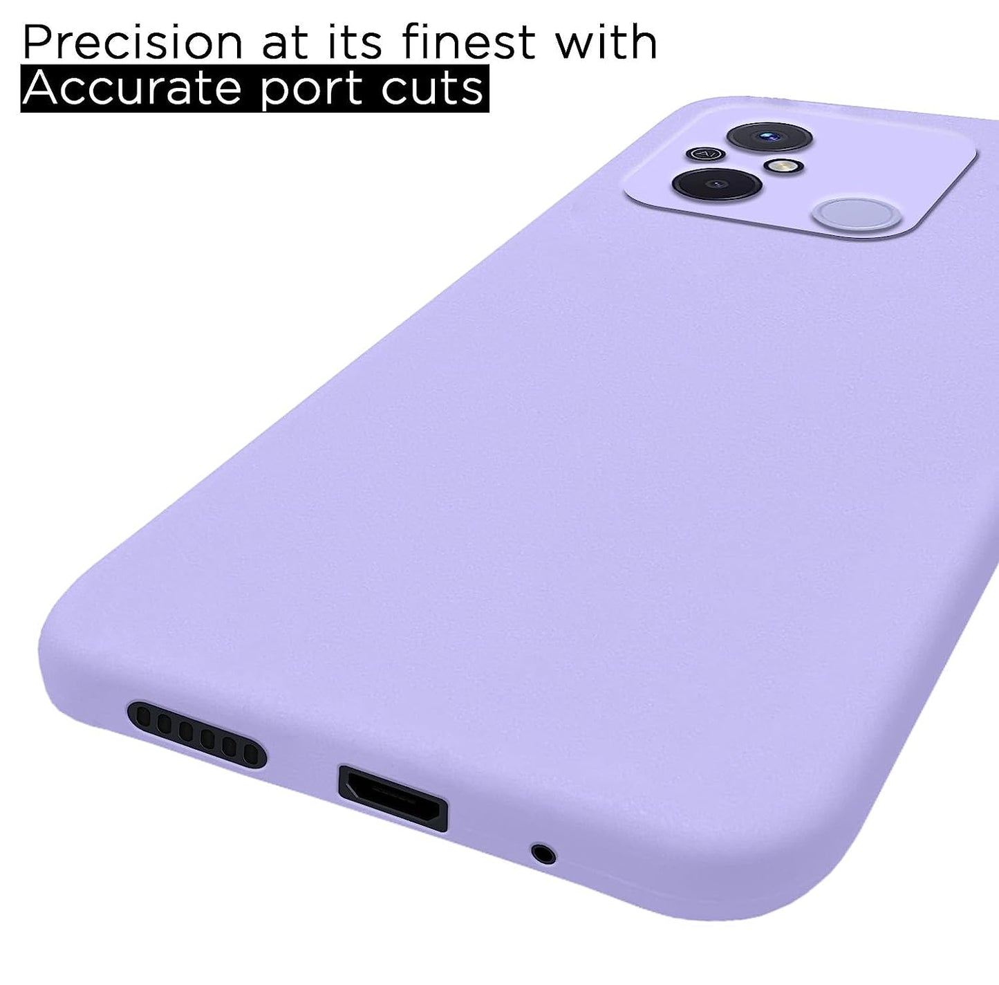 Pikkme Redmi 12C Soft Silicone Case with Camera Bumper Protection | Purple