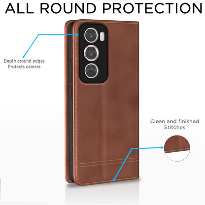 Pikkme brown mobile flip cover for Oppo Reno 12 Pro 5G – photo 4
