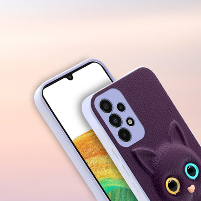 Pikkme Samsung Galaxy A33 5G Kitty Back Cover (Purple)