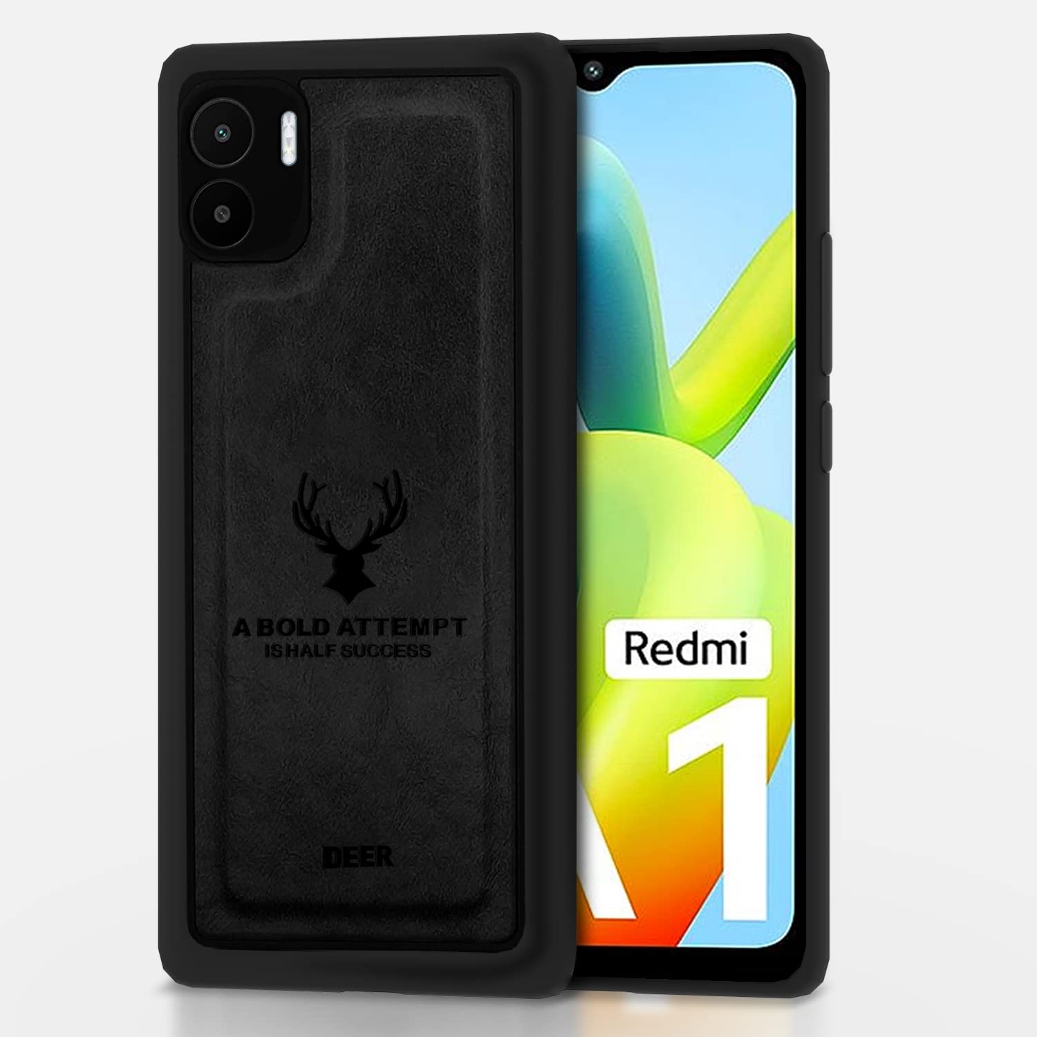 Black phone cover for Redmi A1/A2 – Pikkme