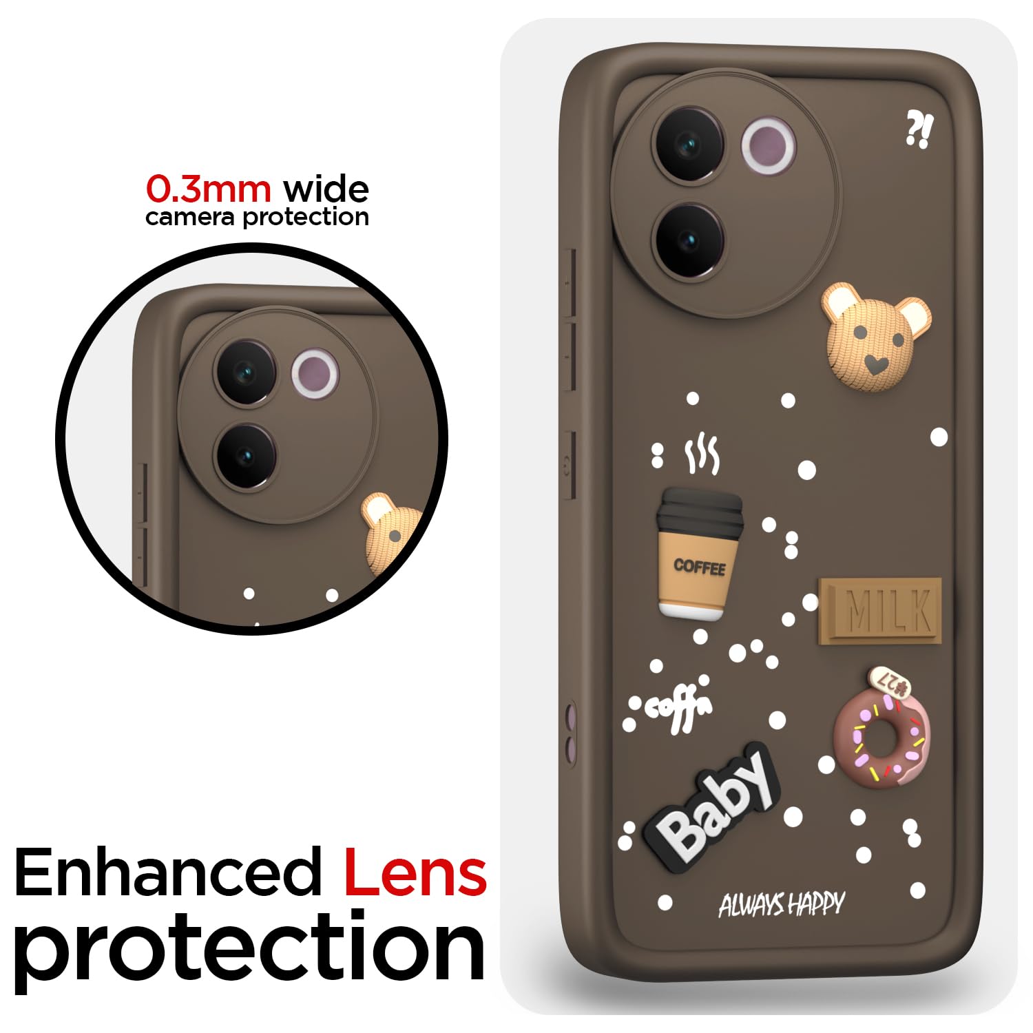 Brown Silicone back cover for Vivo V30e 5G – Pikkme – photo 5