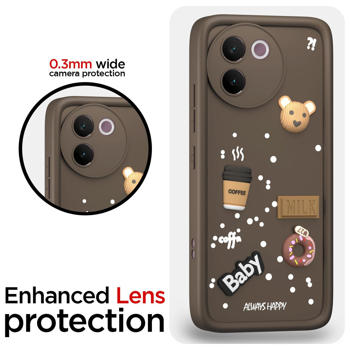 Brown Silicone back cover for Vivo V30e 5G – Pikkme – photo 5