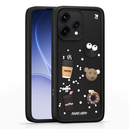 Pikkme black Silicone mobile cover for Oppo Reno 15C 5G/3D