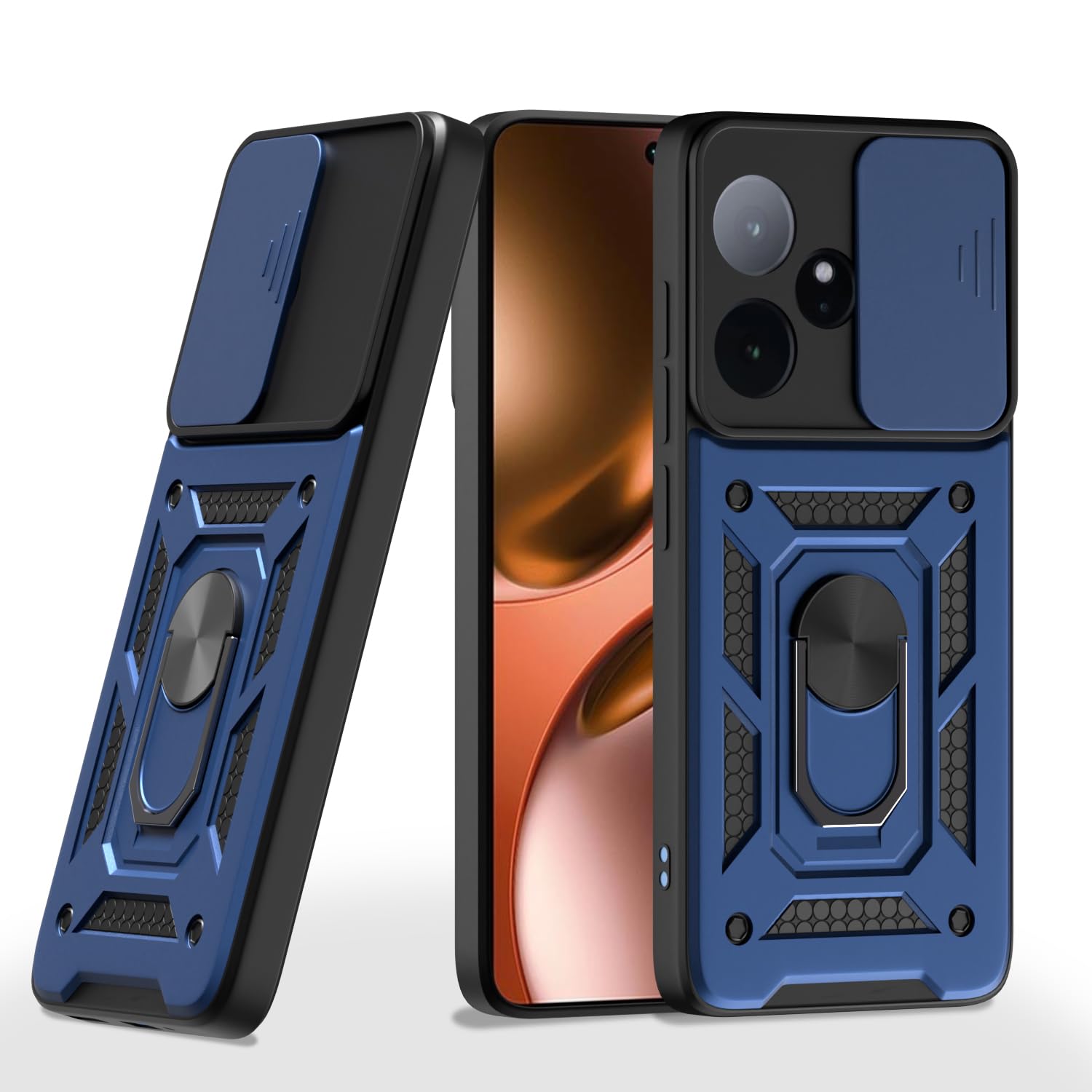 Pikkme Realme GT 7 5G / GT 7T 5G D10 Tough Armor Back Cover (Blue)