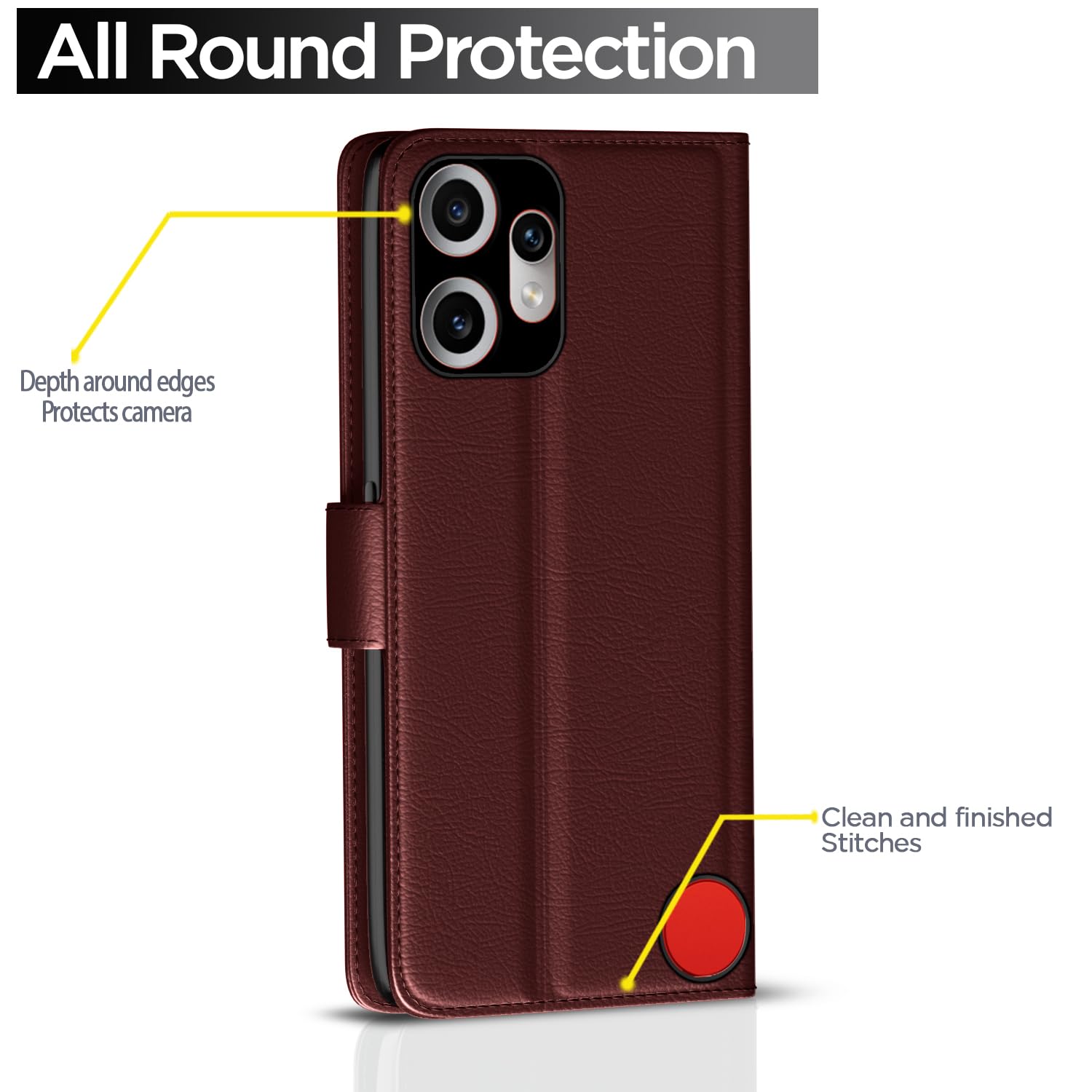 Pikkme CMF by Nothing Phone 2 Pro 5G Vintage Flip cover (Brown)