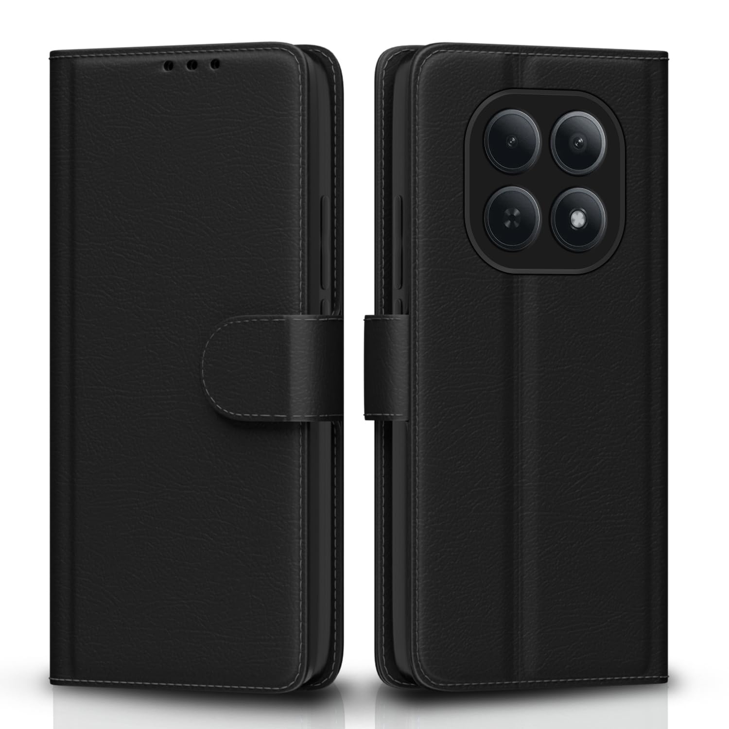 Redmi Note 15 5G Wallet mobile flip cover in black by Pikkme