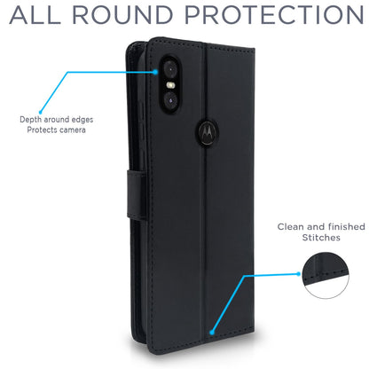 Pikkme black Wallet mobile flip cover for Moto One Power – photo 4
