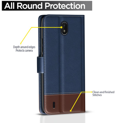 Pikkme Nokia C01 Plus Magnetic blue & brown mobile flip cover – photo 4