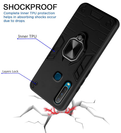 Pikkme Vivo Y19, Vivo U20 D5 Tough Armor black phone cover – photo 4