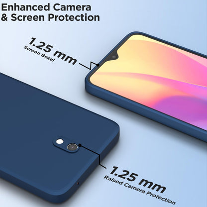 Pikkme  Redmi 8A Soft Matte Silicone Shockproof Case (Blue)