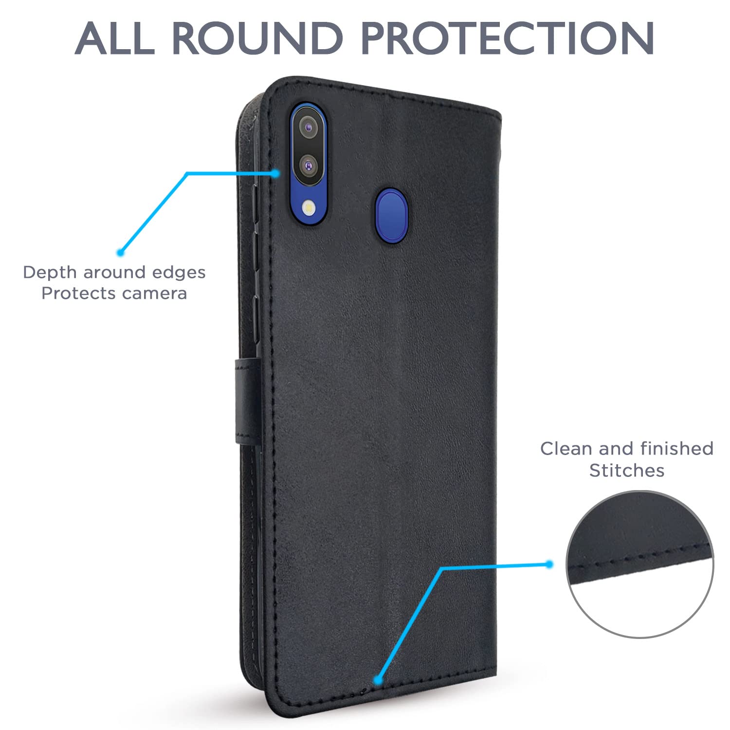 Samsung M20 flip cover in black by Pikkme – photo 4