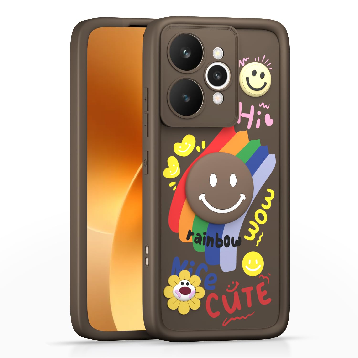Pikkme brown back cover for Realme 15 5G