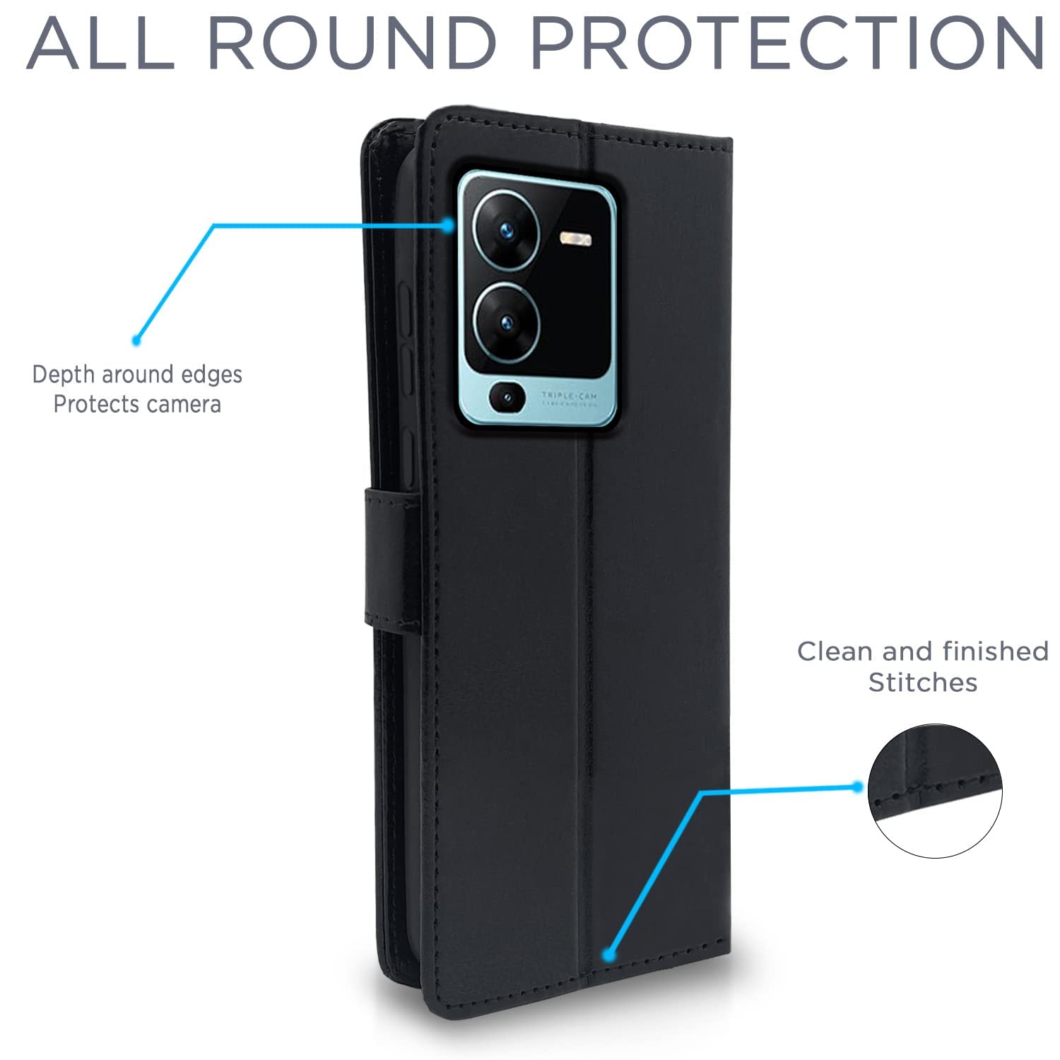 Pikkme Vivo V25 Pro 5G Wallet black mobile flip cover – photo 4