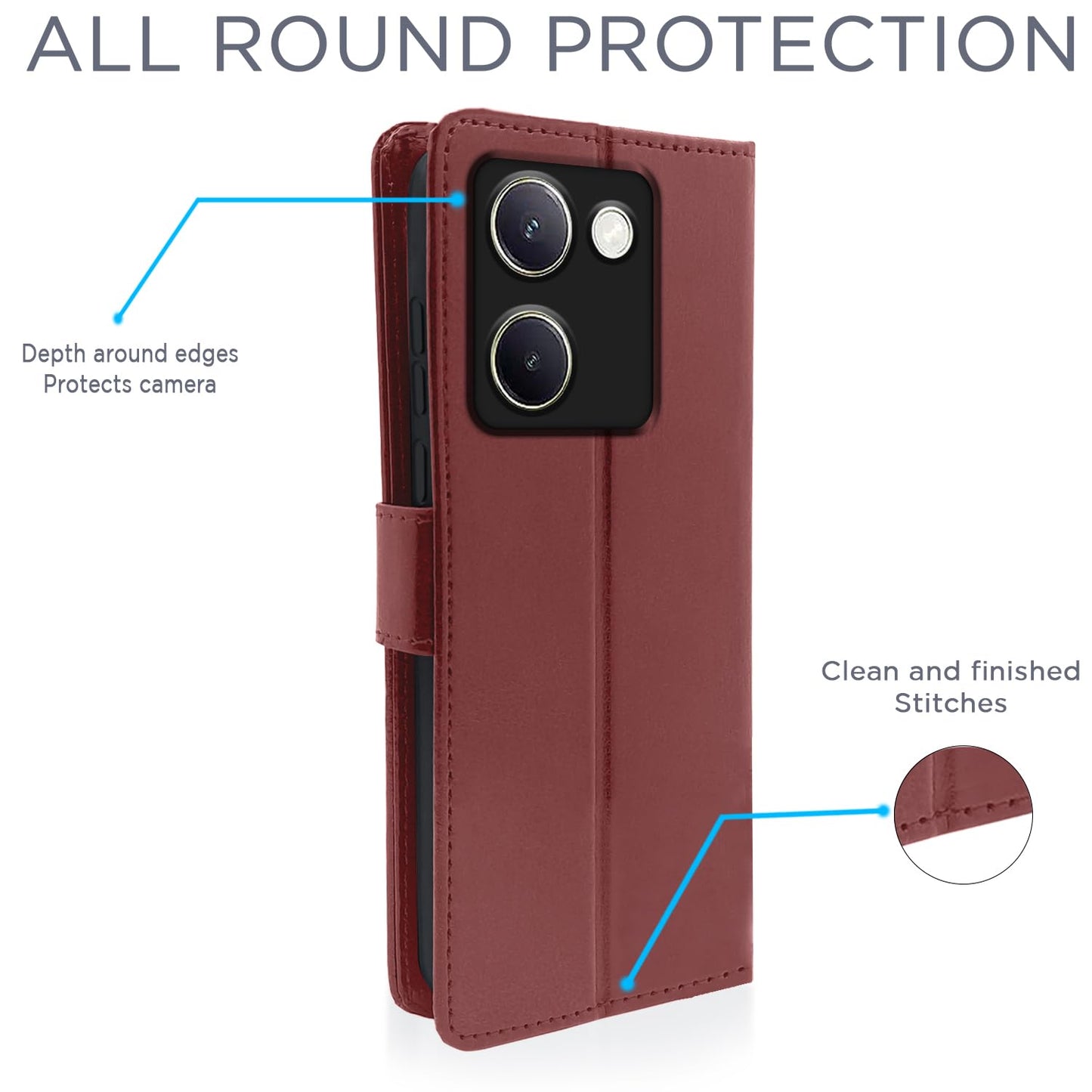 Pikkme Vivo Y200 Pro 5G Vintage Back Cover (Brown)