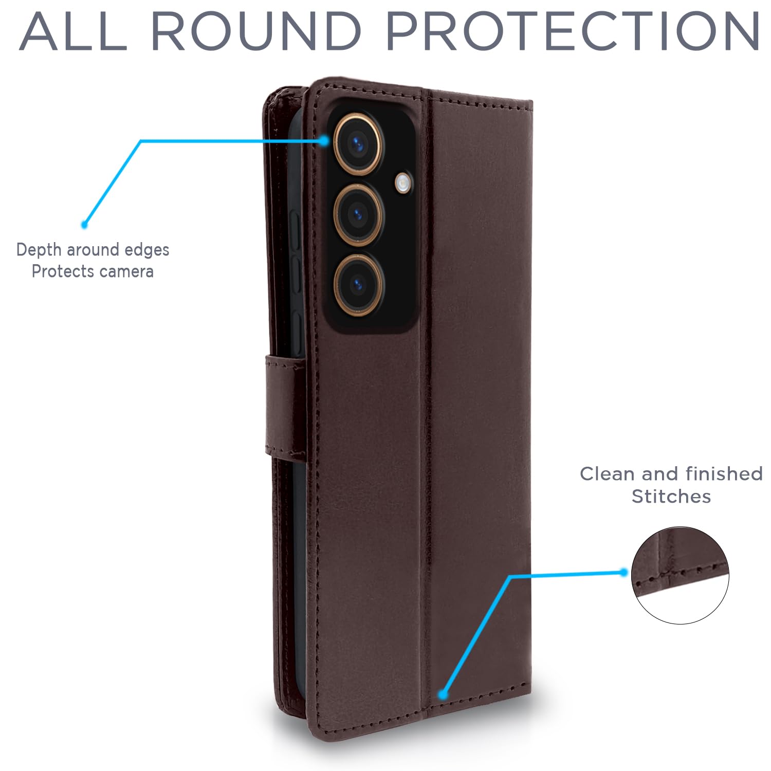 Samsung S24 5G mobile flip cover in coffee by Pikkme – photo 4