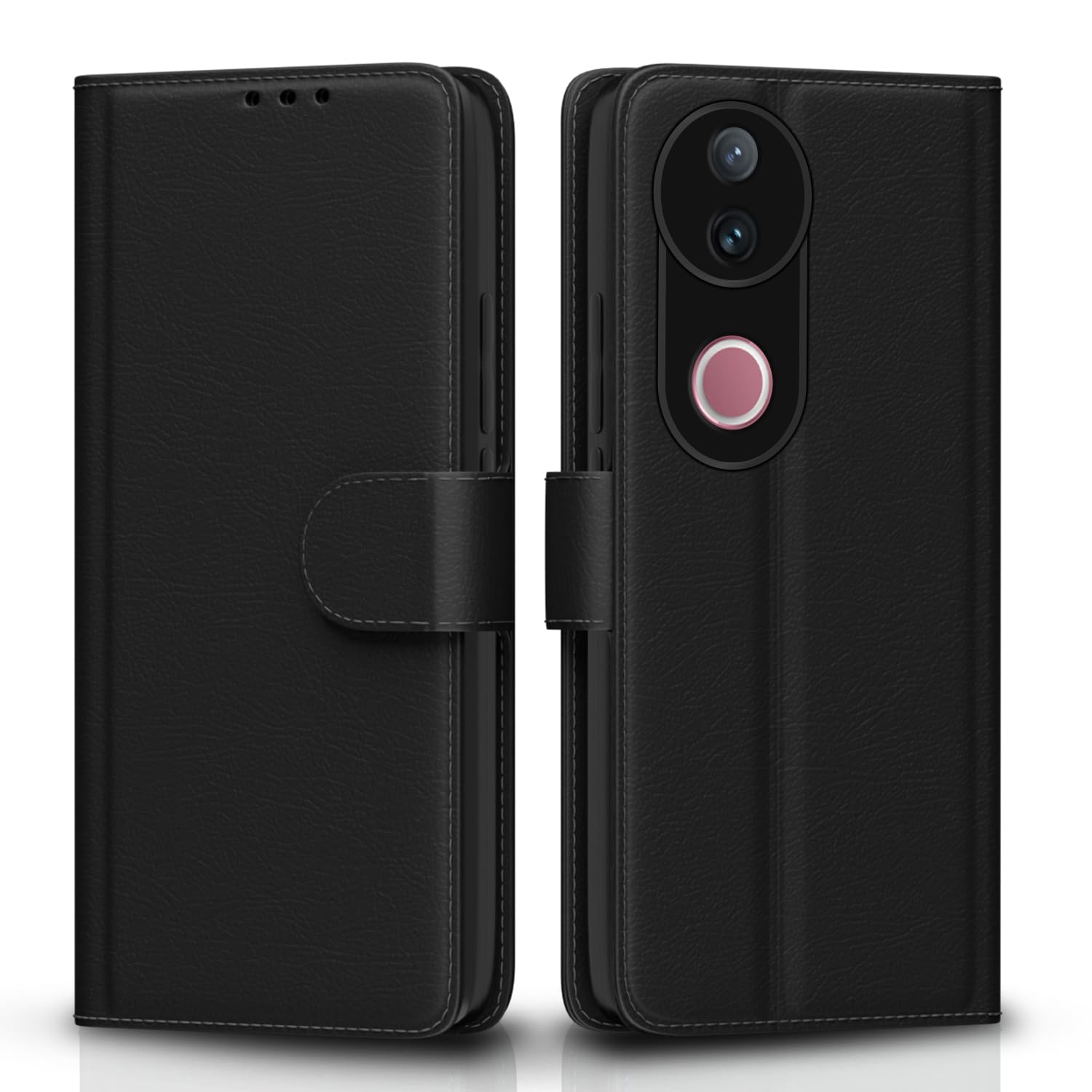 Pikkme Vivo V50 5G / V50e 5G Vintage Flip Cover (Black)