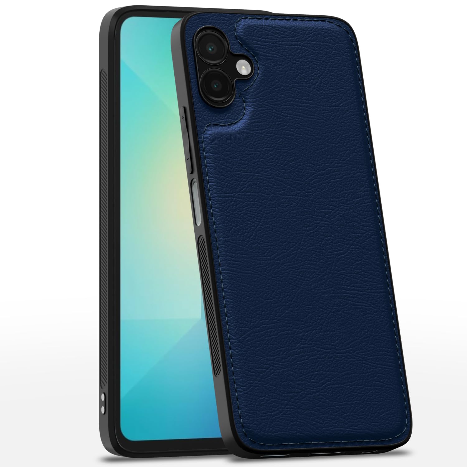 Samsung A06 Leather mobile back cover in blue by Pikkme