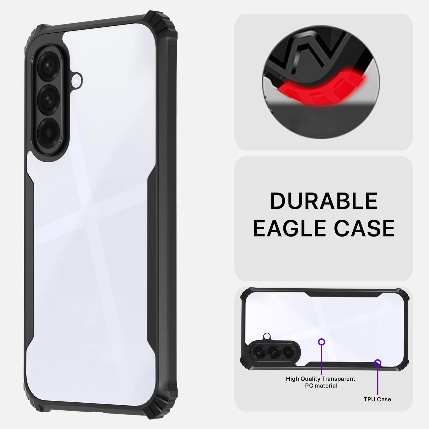 Black Clear back cover for Samsung A26 5G – Pikkme – photo 5