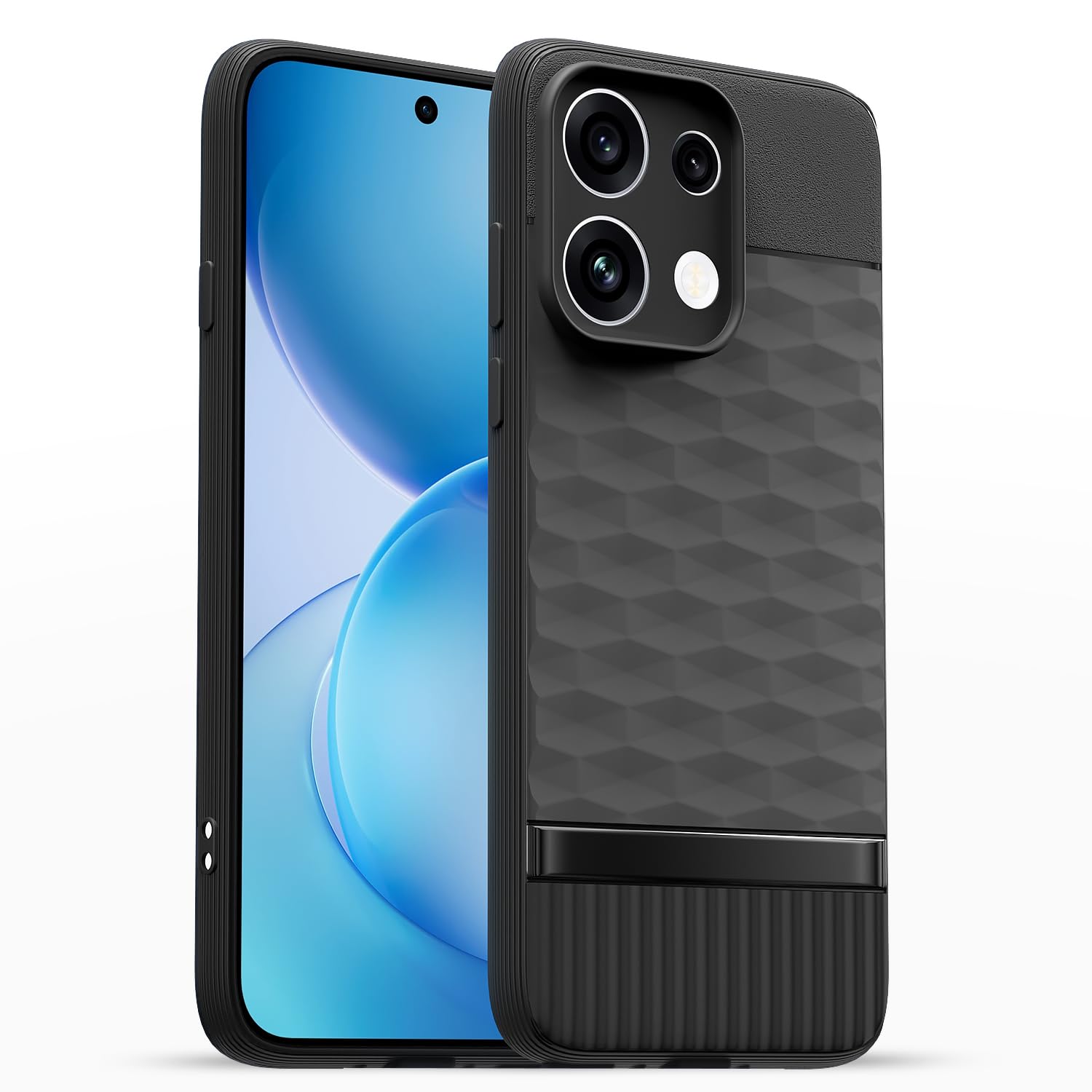 Black Silicone mobile cover for Oppo Reno 16c 5G – Pikkme