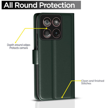 Pikkme Motorola Moto Edge 60 5G / Motorola Moto Edge 60 Fusion 5G Vintage Flip Cover (Green)