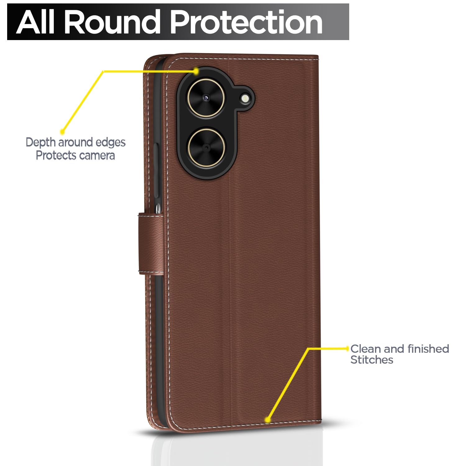 Tan flip cover for Poco C71/Redmi A5 – Pikkme – photo 4