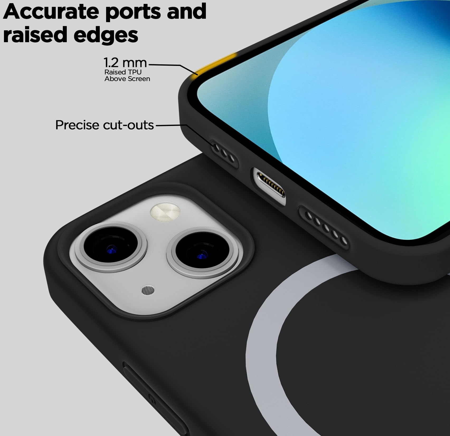 iPhone 13 Soft Silicone mobile back cover in black by Pikkme – photo 4