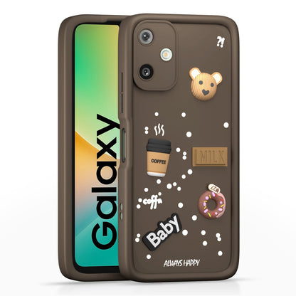 Pikkme Samsung Galaxy F06 5G / M06 5G Cute Fun Cartoon 3D Bear Coffee Back Cover (Brown)