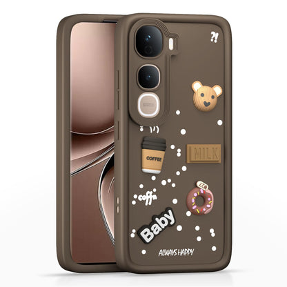 Pikkme brown Silicone phone cover for Vivo Y400 Pro 5G/3D
