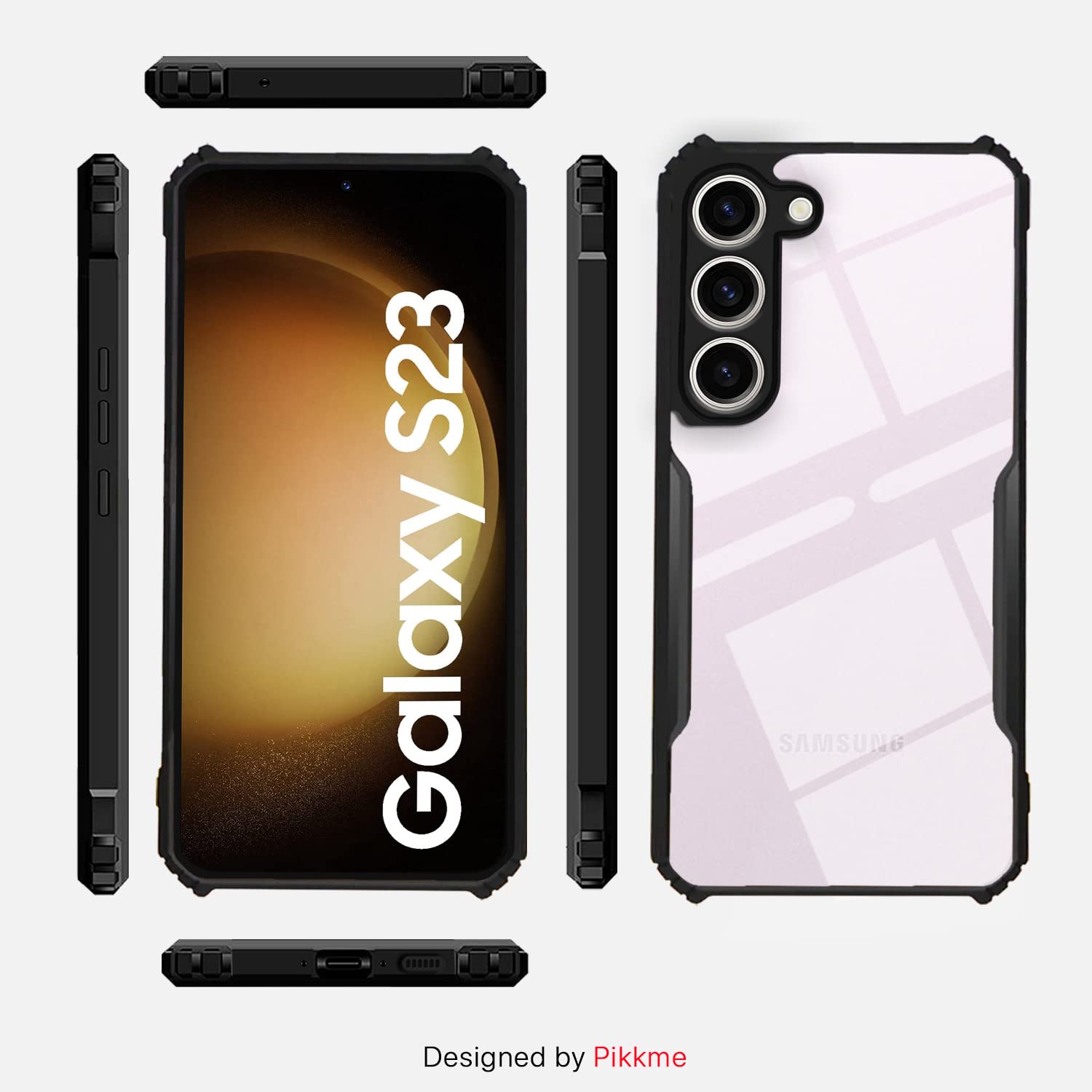 Samsung S23 5G Hybrid back cover in black by Pikkme – photo 3