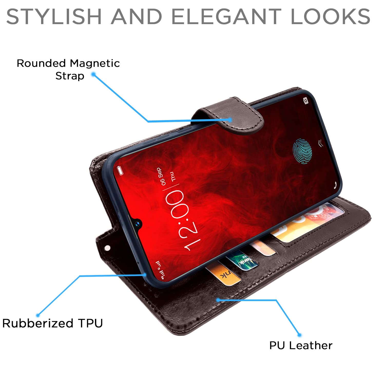 Pikkme Vivo V11 Pro Vintage Flip Cover| Coffee