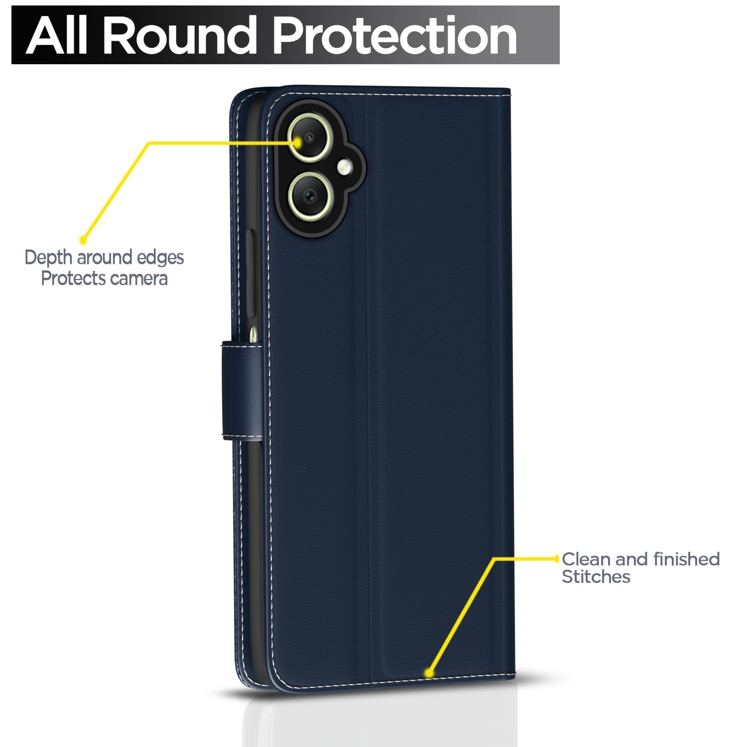 Samsung A05/M05/F05 wallet flip cover in blue by Pikkme – photo 4