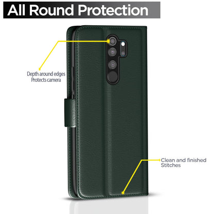 Redmi Note 8 Pro Wallet flip case in green by Pikkme – photo 4
