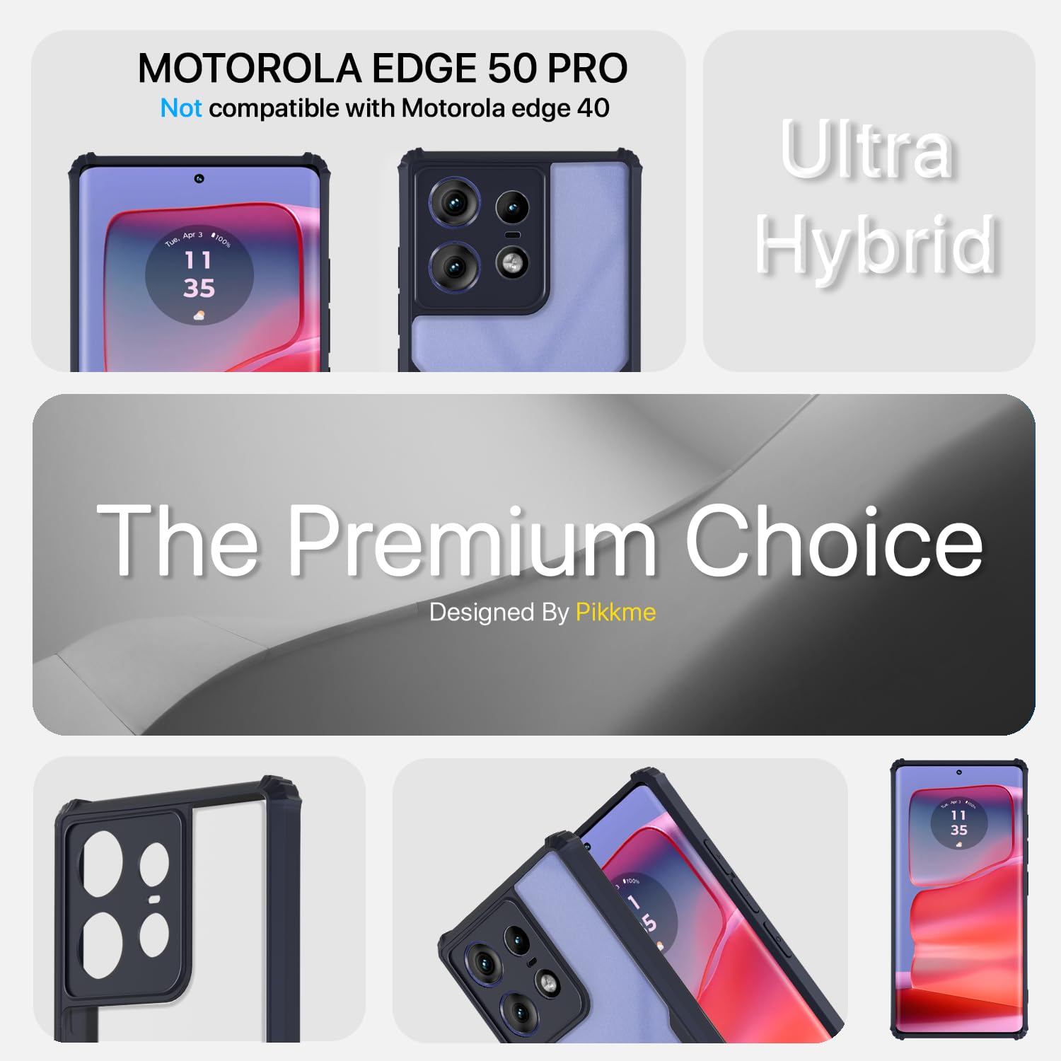 Moto Edge 50 Pro 5G mobile back cover in blue by Pikkme – photo 3