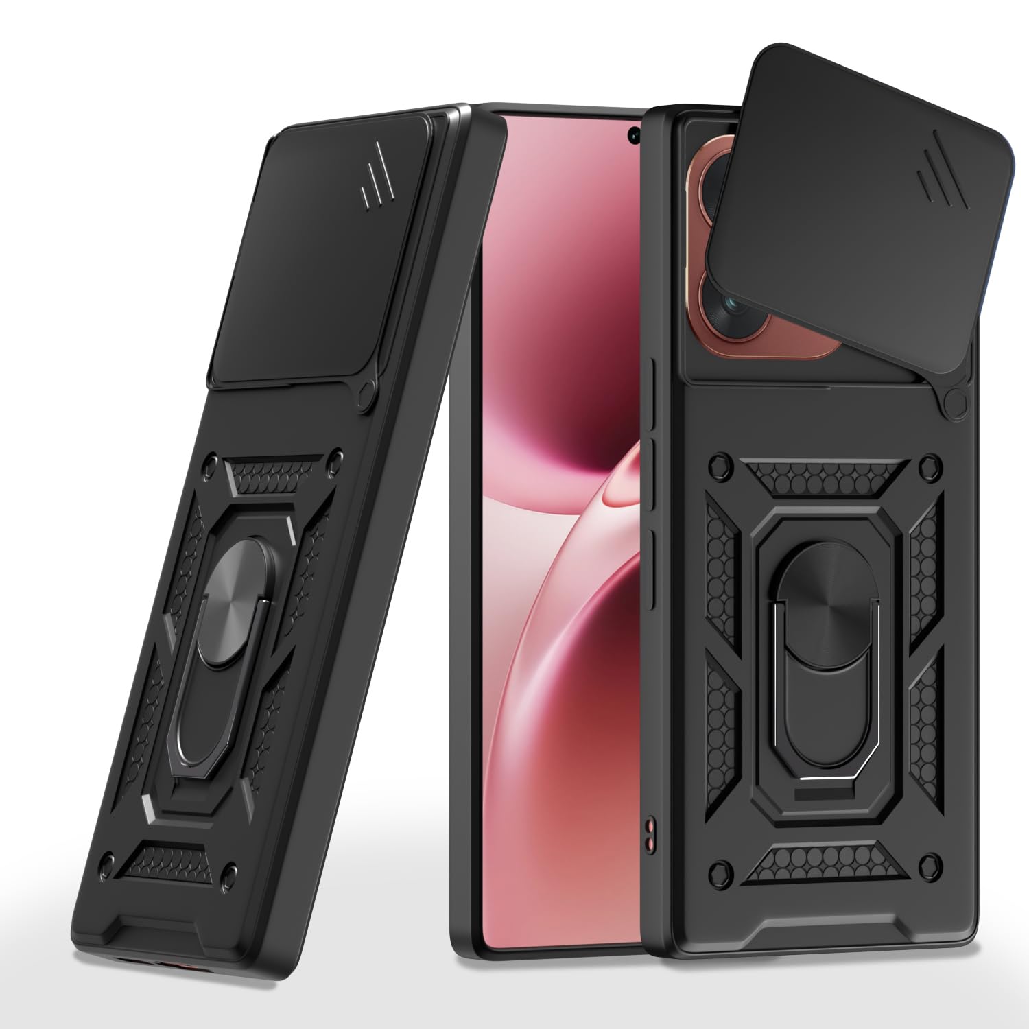 Black D10 Camera Shield back cover for Vivo V70 5G/360 – Pikkme