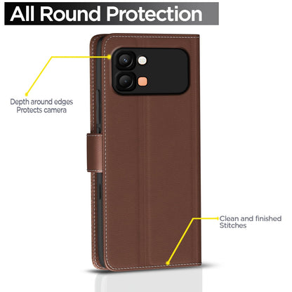 Pikkme Infinix Note Edge 5G Wallet tan flip case – photo 4