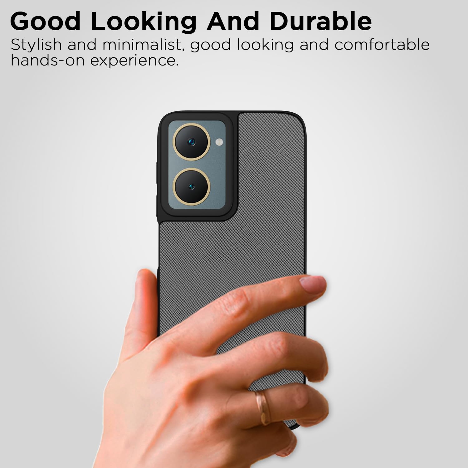 Pikkme iQOO Z9 Lite 5G/Vivo T3 Lite 5G/Vivo Y18/Y18e/Y03 Leatherback grey mobile back cover – photo 7