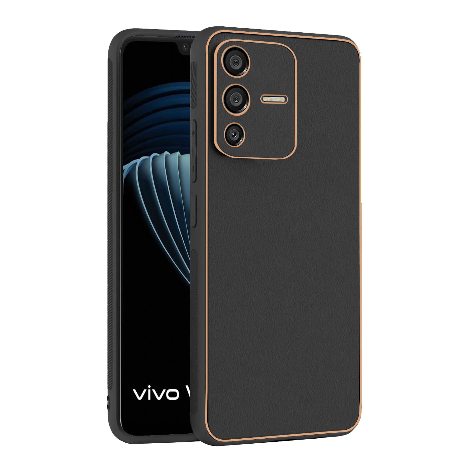 Pikkme black mobile back cover for Vivo V23 Pro 5G