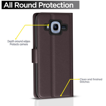Samsung J2 2016 flip cover in coffee by Pikkme – photo 4
